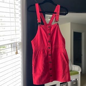 Red Denim Jumper Dress